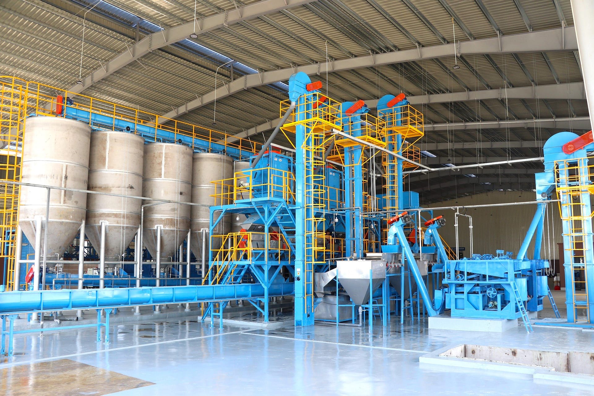 Wet coffee bean processing system, capacity of 15-20 tons per hour